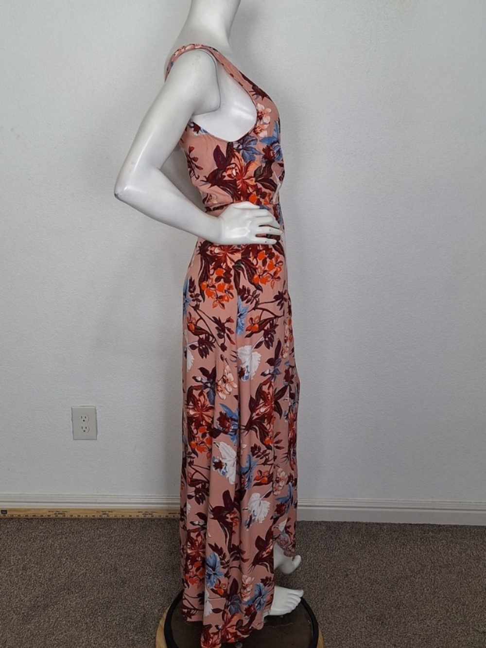& Other Stories Pink Multi Floral Asymmetric Hem Romantic Maxi Wrap Dress Size 8 - Picture 5 of 13